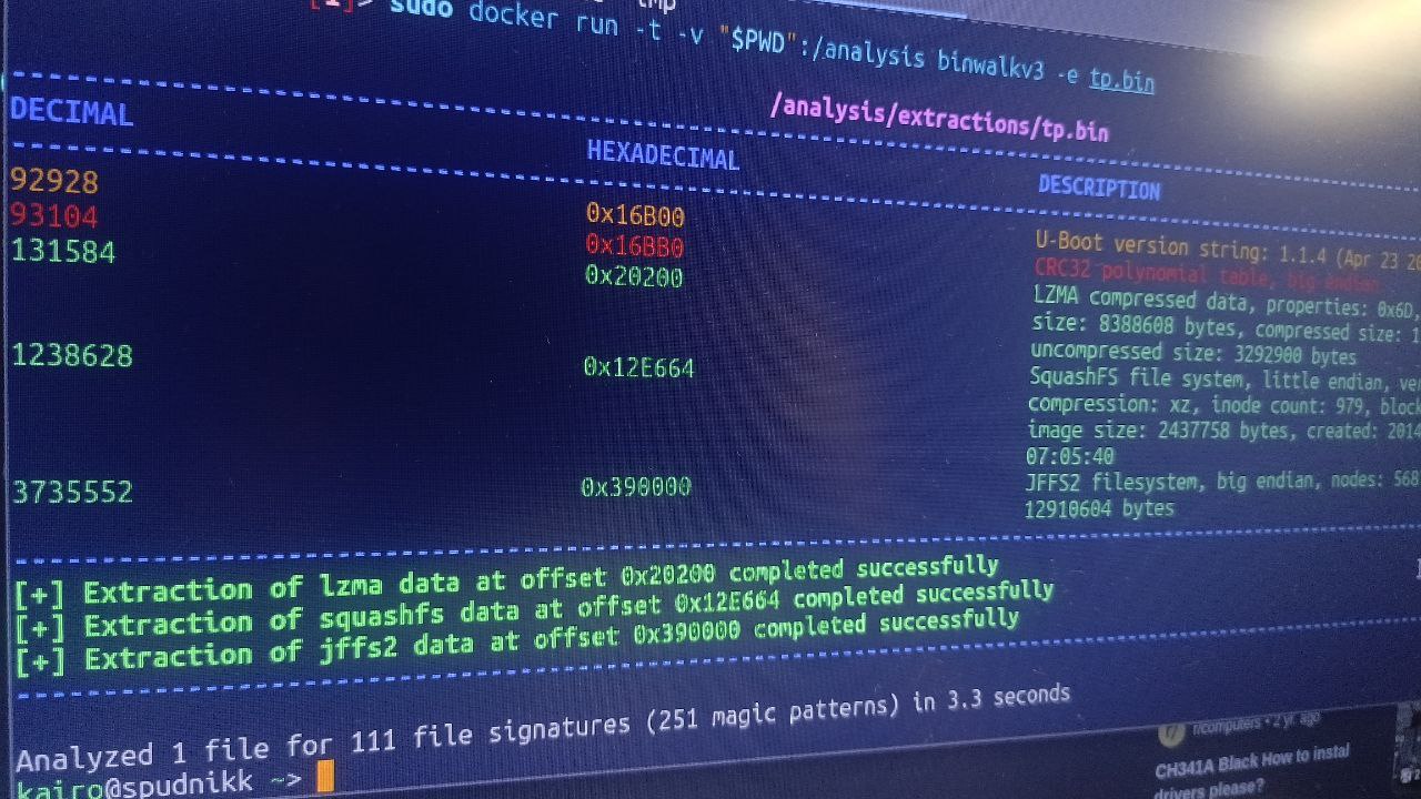Running binwalk
